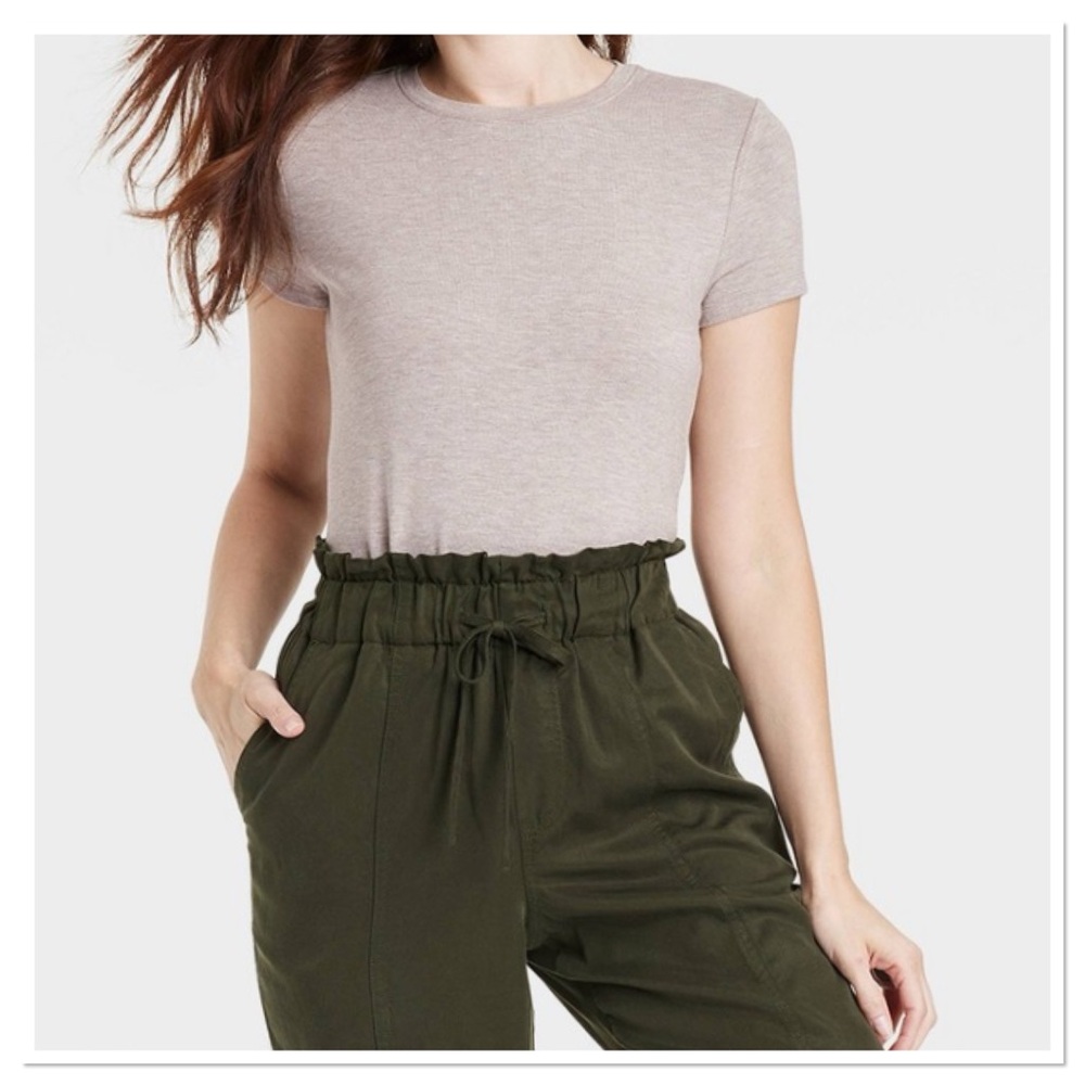 Women’s Short Sleeve Brushed Knit T Shirt a new day Beige